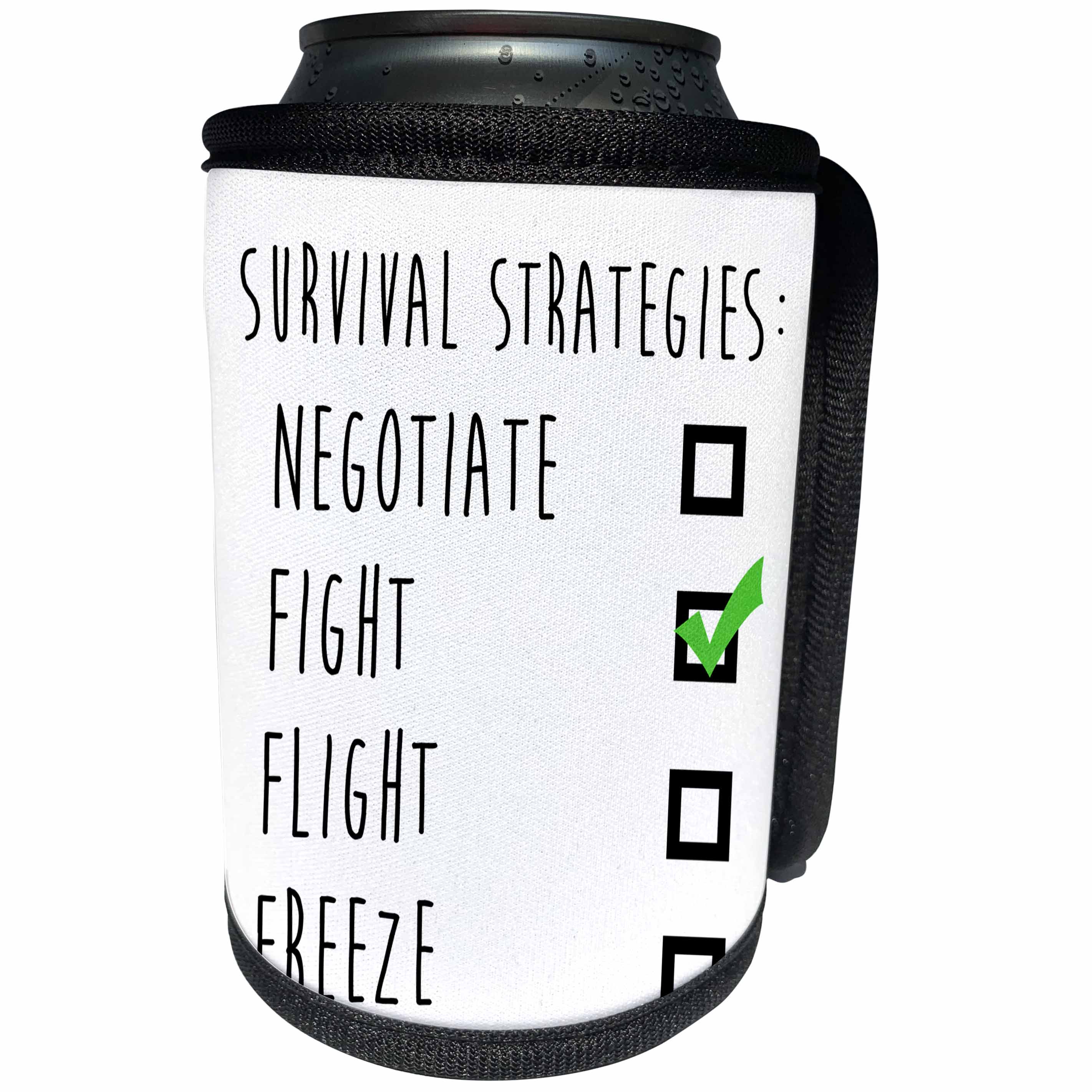 3dRose Carsten Reisinger - Illustrations - Survival strategies fight - Can Cooler Bottle Wrap (cc_237345)