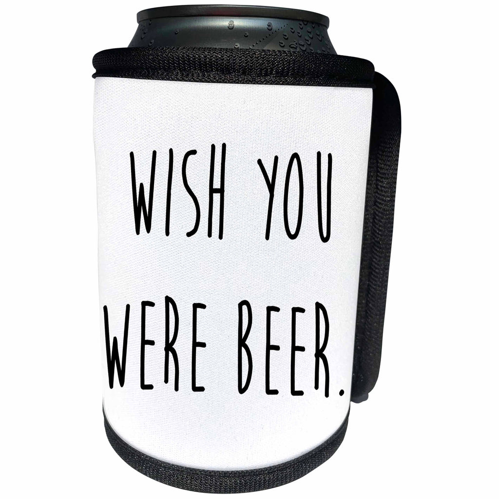 3dRose Carsten Reisinger - Illustrations - Wish you were beer - Can Cooler Bottle Wrap (cc_237349)
