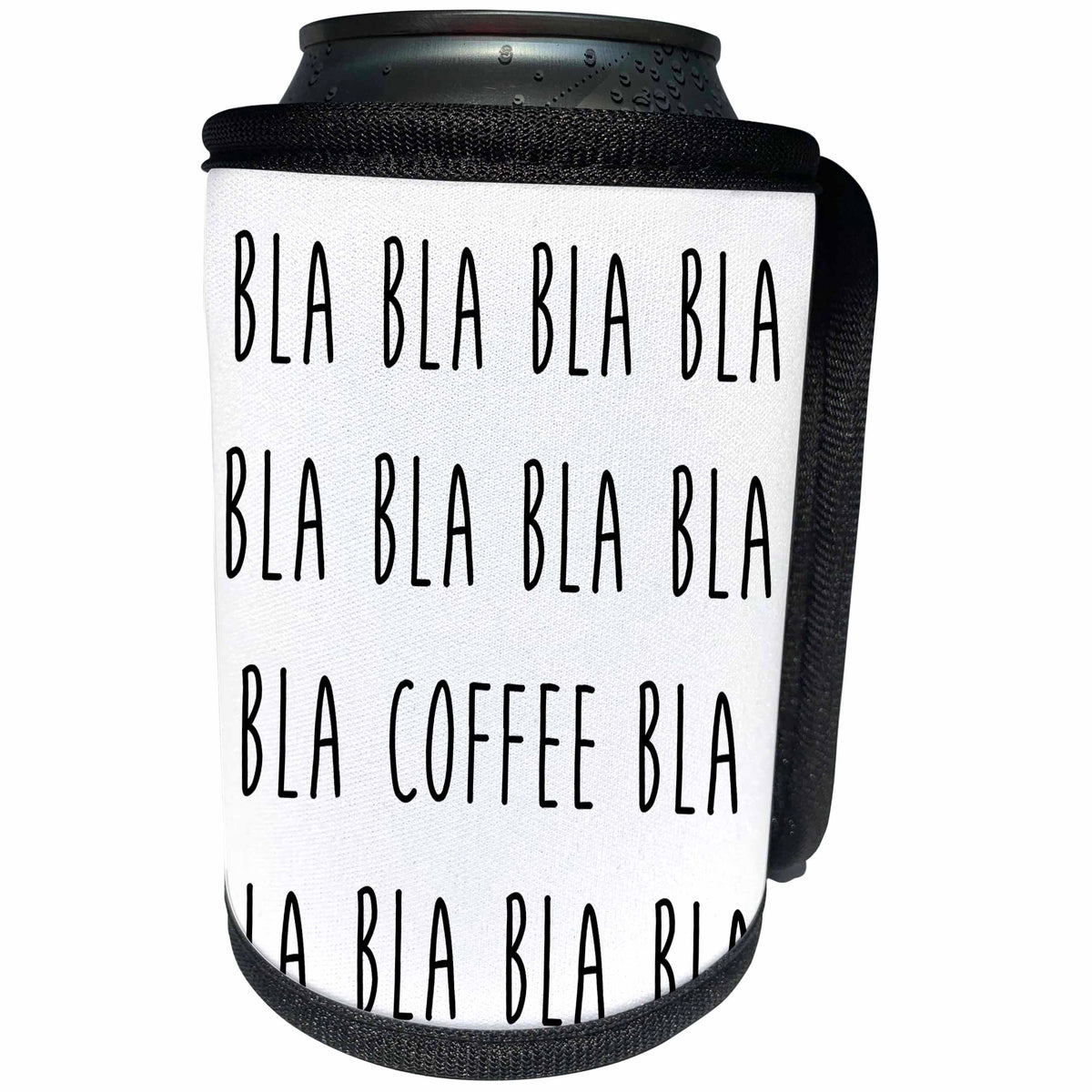 3dRose Carsten Reisinger - Illustrations - Bla bla bla coffee bla bla bla - Can Cooler Bottle Wrap (cc_237351)