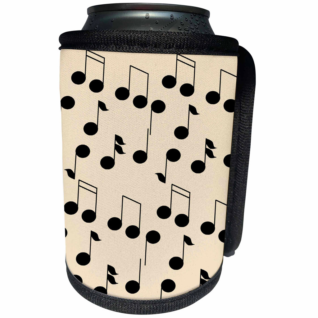 3dRose 777images Designs Graphic Design Music - Musical note on a beige background - Can Cooler Bottle Wrap (cc_23830)