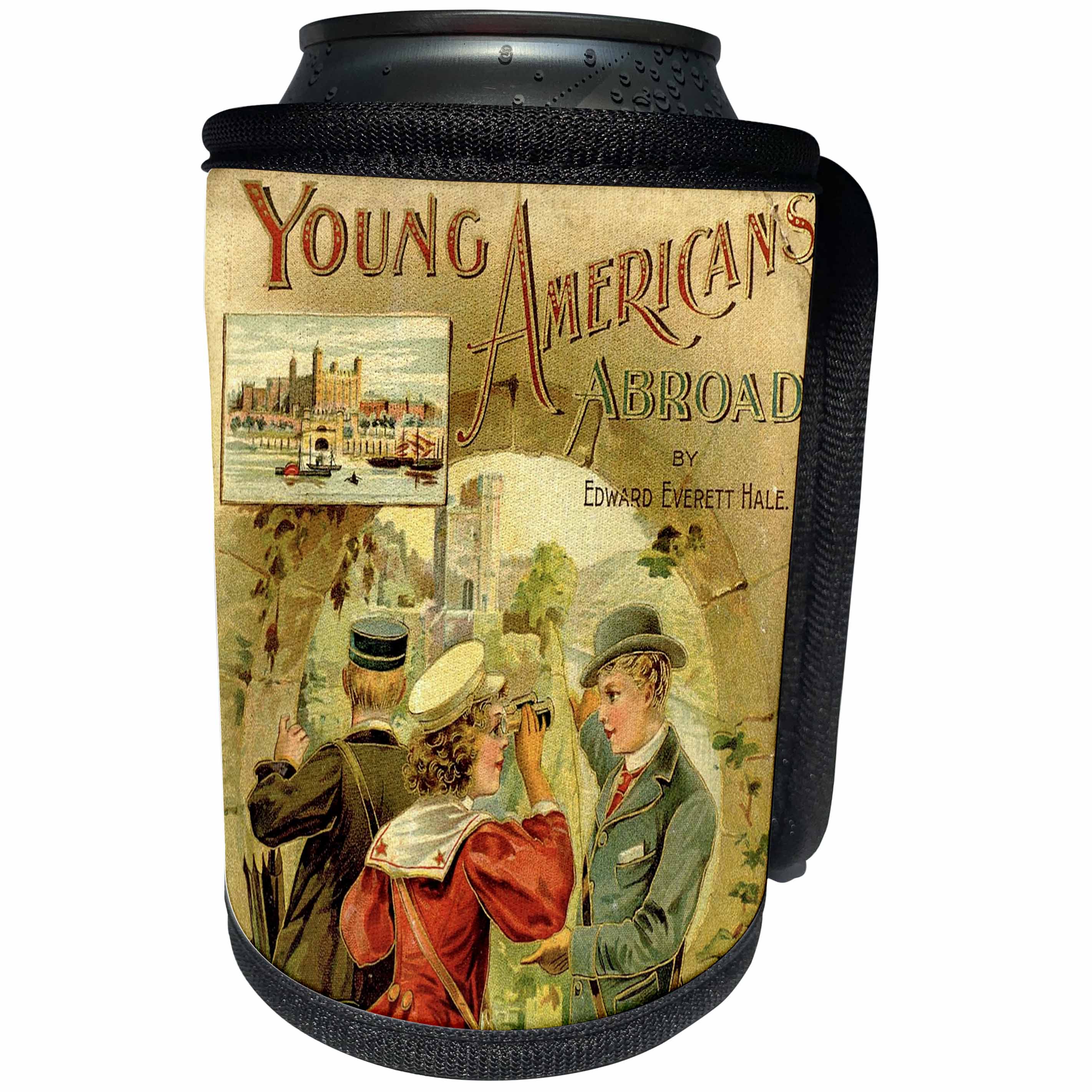 3dRose TNMPastPerfect Travel - Young Americans Abroad - Can Cooler Bottle Wrap (cc_238301)