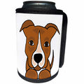 3dRose All Smiles Art Pets - Funny Brown and White Pitbull Puppy Dog - Can Cooler Bottle Wrap (cc_238309)