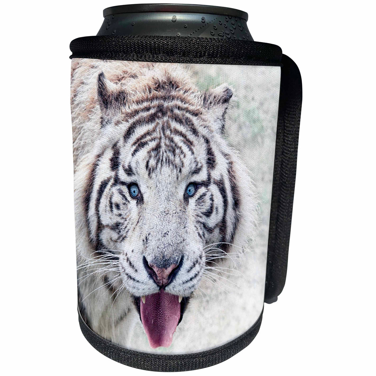 3dRose Sven Herkenrath Animal - White Wildlife Tiger - Can Cooler Bottle Wrap (cc_238319)