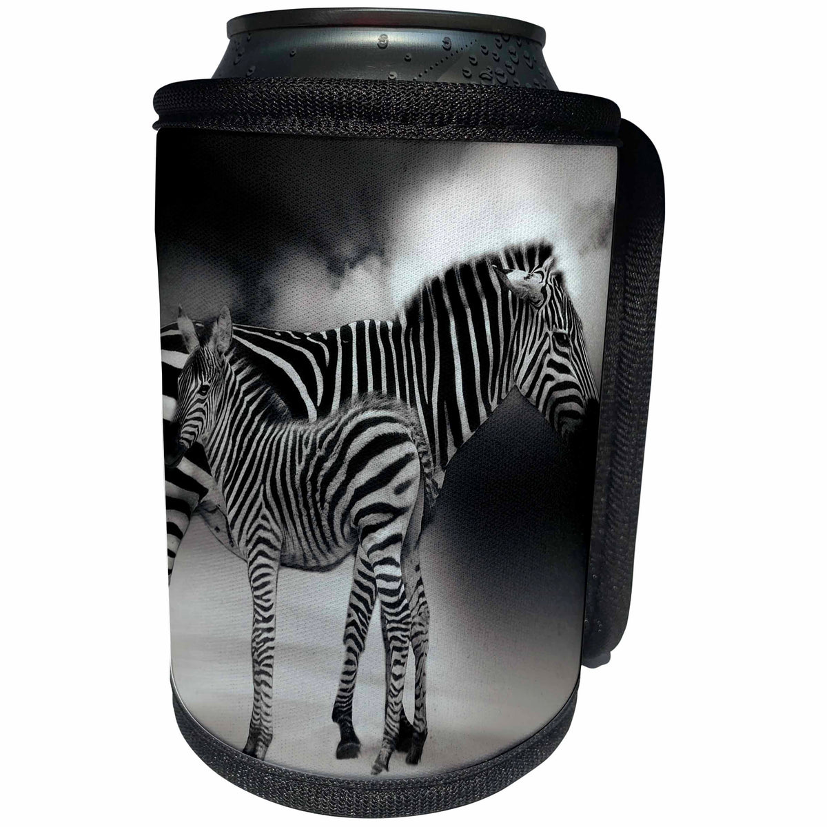 3dRose Sven Herkenrath Zebra - Lovely Zebra Mother - Can Cooler Bottle Wrap (cc_238321)