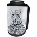 3dRose Sven Herkenrath Animal - Black and White Jaguar - Can Cooler Bottle Wrap (cc_238322)