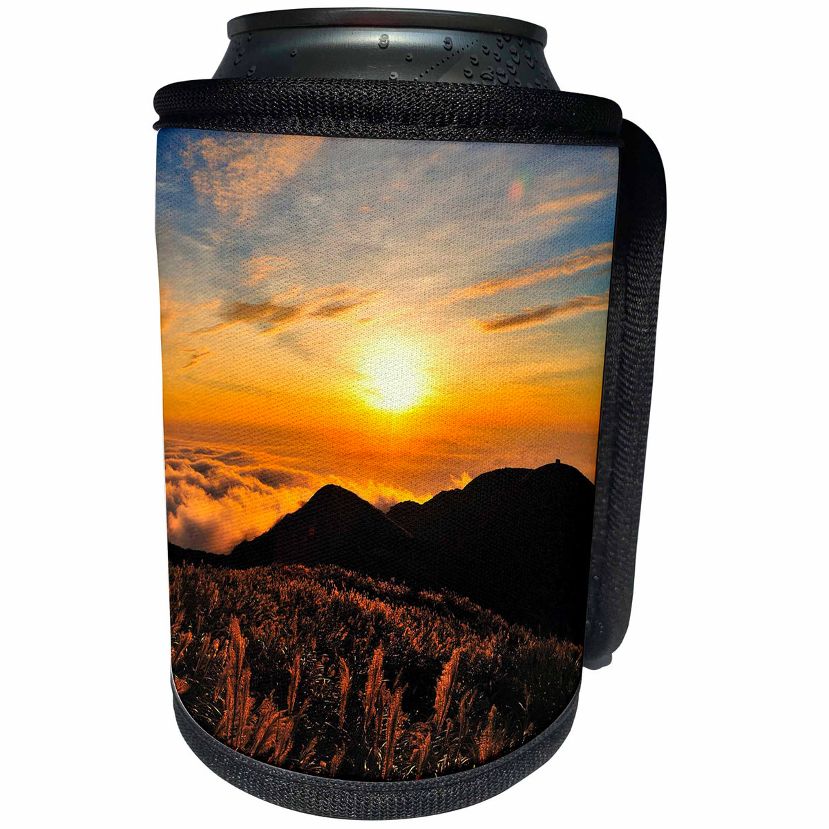 3dRose Sven Herkenrath Sunset - Colorful Sunset in the Park - Can Cooler Bottle Wrap (cc_238323)