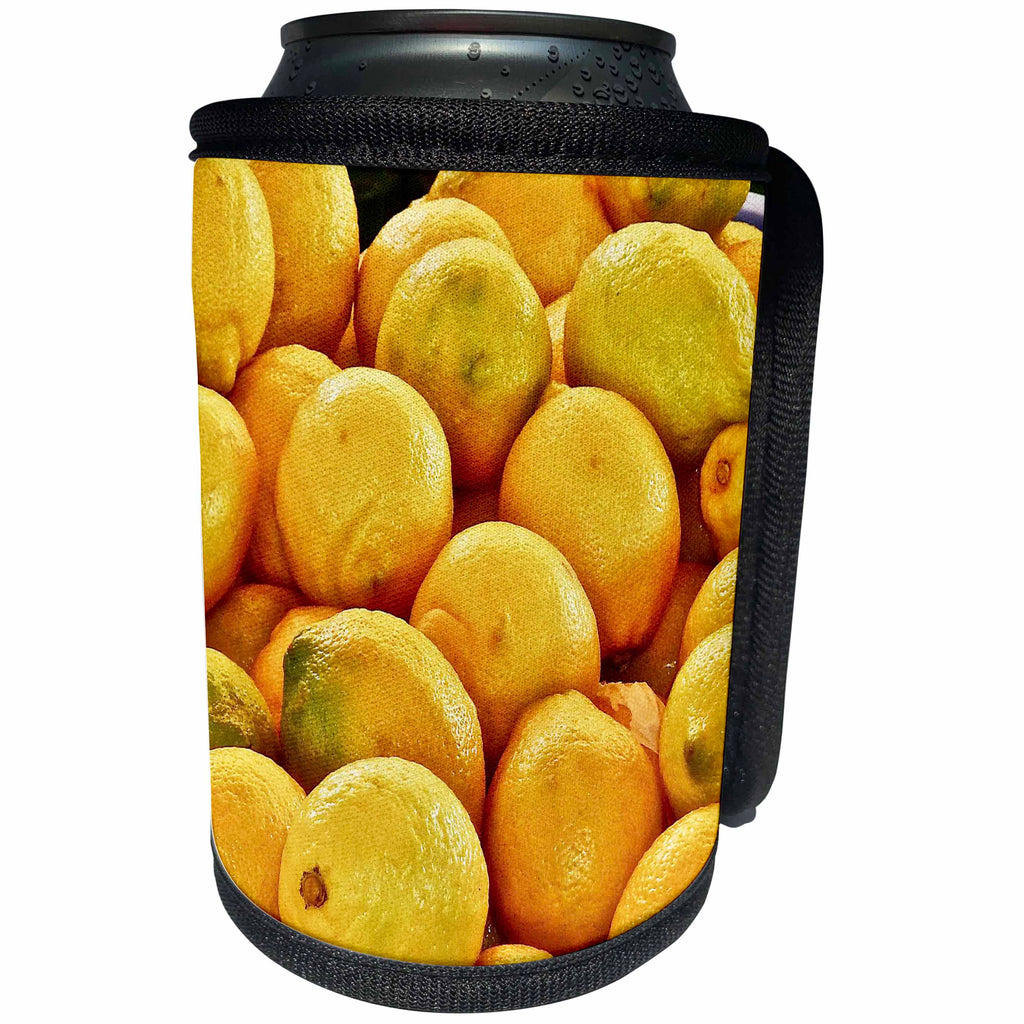 3dRose RinaPiro - Farmers Markets - European market. Lemons. Cool image. - Can Cooler Bottle Wrap (cc_238362)