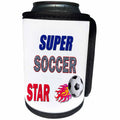 3dRose RinaPiro - Sport Quotes - Super Soccer Star. Game. Score. Fitness. - Can Cooler Bottle Wrap (cc_238376)