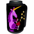 3dRose All Smiles Art Dragons and Unicorns - Funny Purple Unicorn Playing Red Saxophone Original Art - Can Cooler Bottle Wrap (cc_238378)