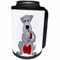 3dRose All Smiles Art Music - Funny Schnauzer Puppy Dog Playing the Saxophone - Can Cooler Bottle Wrap (cc_238381)