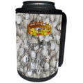 3dRose Florene Keep Calm Anniversaries - Image of Keep Calm And Happy 17th Anniversary With Crown - Can Cooler Bottle Wrap (cc_238672)