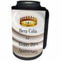 3dRose Florene Keep Calm Anniversaries - Image of Keep Calm And Happy 20th Anniversary With Crown - Can Cooler Bottle Wrap (cc_238674)