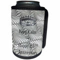 3dRose Florene Keep Calm Anniversaries - Image of Keep Calm And Happy 25th Anniversary With Crown - Can Cooler Bottle Wrap (cc_238679)