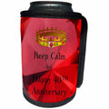 3dRose Florene Keep Calm Anniversaries - Image of Keep Calm And Happy 40th Anniversary With Crown - Can Cooler Bottle Wrap (cc_238680)