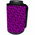 3dRose Russ Billington Patterns - Black and Purple Leopard Print - Can Cooler Bottle Wrap (cc_238705)