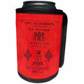 3dRose Russ Billington Designs - Cazanove Vintage Champagne Label in Red - Can Cooler Bottle Wrap (cc_238752)