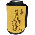 3dRose Russ Billington- Beautiful China Series - Funny Cat Sitting on Rocks Watching a Butterfly - Can Cooler Bottle Wrap (cc_238774)