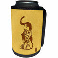 3dRose Russ Billington- Beautiful China Series - Cat Stretching and Sharpening Claws on a Rock - Can Cooler Bottle Wrap (cc_238775)