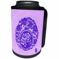 3dRose Russ Billington- Beautiful China Series - Rose Design in Violet with Butterfly - Can Cooler Bottle Wrap (cc_238778)