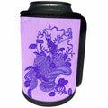 3dRose Russ Billington- Beautiful China Series - Basket of Flowers Design in Violet - Can Cooler Bottle Wrap (cc_238784)
