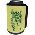 3dRose Russ Billington- Beautiful China Series - Bamboo Leaves and Flowers in Green - Can Cooler Bottle Wrap (cc_238787)