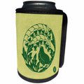 3dRose Russ Billington- Beautiful China Series - Chinese Quail with Flowers in Circular Motif - Can Cooler Bottle Wrap (cc_238790)