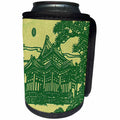 3dRose Russ Billington- Beautiful China Series - Chinese House in Trees - Can Cooler Bottle Wrap (cc_238793)