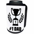 3dRose Russ Billington Designs - Black and White Number One Dad Design - Can Cooler Bottle Wrap (cc_238820)