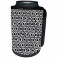 3dRose Russ Billington Patterns - Black and White Daisies - Can Cooler Bottle Wrap (cc_238824)