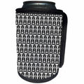 3dRose Russ Billington Patterns - Cool Black and White Elephant Head Pattern - Can Cooler Bottle Wrap (cc_238838)