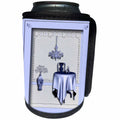 3dRose Beverly Turner Design - Room with Table and Chair Blue - Can Cooler Bottle Wrap (cc_23884)
