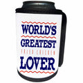 3dRose Russ Billington Designs - Fried Chicken- Worlds Greatest Fried Chicken Lover - Can Cooler Bottle Wrap (cc_239093)