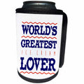 3dRose Russ Billington Designs - Ice Cream- Worlds Greatest Lover - Can Cooler Bottle Wrap (cc_239096)