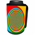 3dRose Russ Billington Designs - Hypnotic Abstract Spiral Design in Red Yellow Green and Blue - Can Cooler Bottle Wrap (cc_239117)