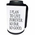3dRose Russ Billington Designs - Funny Live Forever Design in Black on White - Can Cooler Bottle Wrap (cc_239150)