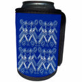 3dRose Russ Billington Chinese Folk Art Series - Chinese Folk Art Design- Love Birds in White on Blue - Can Cooler Bottle Wrap (cc_239153)