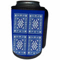 3dRose Russ Billington Chinese Folk Art Series - Pretty Vintage Oriental Design from China in Blue and White - Can Cooler Bottle Wrap (cc_239157)