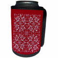 3dRose Russ Billington Chinese Folk Art Series - Dizzy Birds in Red and White - Can Cooler Bottle Wrap (cc_239164)