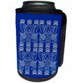 3dRose Russ Billington Chinese Folk Art Series - Cute Birds with Stylized Plants in Blue and White - Can Cooler Bottle Wrap (cc_239168)