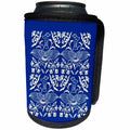 3dRose Russ Billington Chinese Folk Art Series - Four Birds with Flowers in Blue and White - Can Cooler Bottle Wrap (cc_239178)