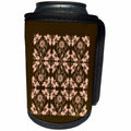 3dRose Russ Billington Designs - Pretty Pink and Brown Floral - Can Cooler Bottle Wrap (cc_239180)