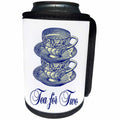 3dRose Russ Billington Designs - Two Pretty China Tea Cups Stacked - Can Cooler Bottle Wrap (cc_239187)
