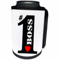 3dRose Russ Billington Designs - Number One Boss- Big Numeral One with Red Heart - Can Cooler Bottle Wrap (cc_239188)