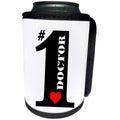 3dRose Russ Billington Designs - Number One Doctor- Big Numeral One with Red Heart - Can Cooler Bottle Wrap (cc_239196)