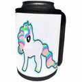 3dRose Dooni Designs - Cute Kawaii Designs - Cute Pretty Kawaii Rainbow Fantasy Unicorn - Can Cooler Bottle Wrap (cc_239498)