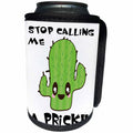 3dRose Dooni Designs - Cute Kawaii Designs - Funny Kawaii Cactus Stop Calling Me A Prick - Can Cooler Bottle Wrap (cc_239506)