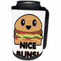 3dRose Dooni Designs - Cute Kawaii Designs - Funny Nice Buns Kawaii Hamburger Humor - Can Cooler Bottle Wrap (cc_239509)