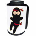 3dRose Dooni Designs - Cute Kawaii Designs - Kawaii Style Ninja Cartoon Character - Can Cooler Bottle Wrap (cc_239514)