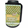 3dRose Beverly Turner St Patrick Day Design - Oh Lucky Day, Love, Shamrock on Banner, Buttons, Line, Diamond - Can Cooler Bottle Wrap (cc_239517)