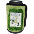 3dRose Beverly Turner St Patrick Day Design - Vintage Irish Lady, Pot of Gold, Yarn Shamrock, Shamrock Frame - Can Cooler Bottle Wrap (cc_239519)